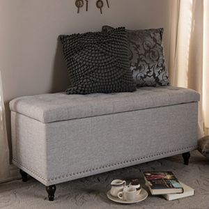 Baxton Studio Kaylee Button Tufted Storage Ottoman Bench