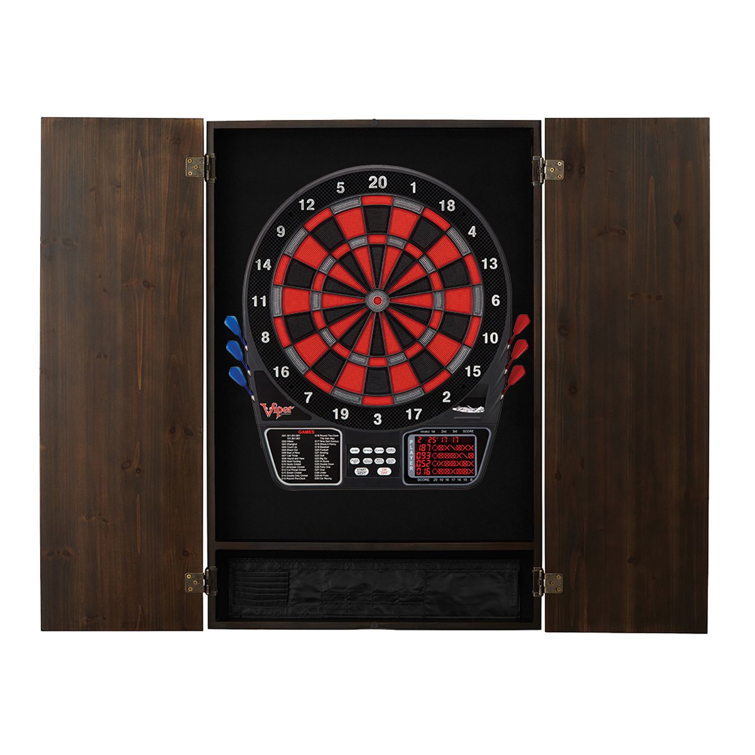 electronic dartboard with cabinet