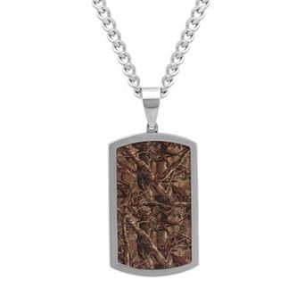 Steel Nation Men's Stainless Steel Camouflage Dog Tag Necklace