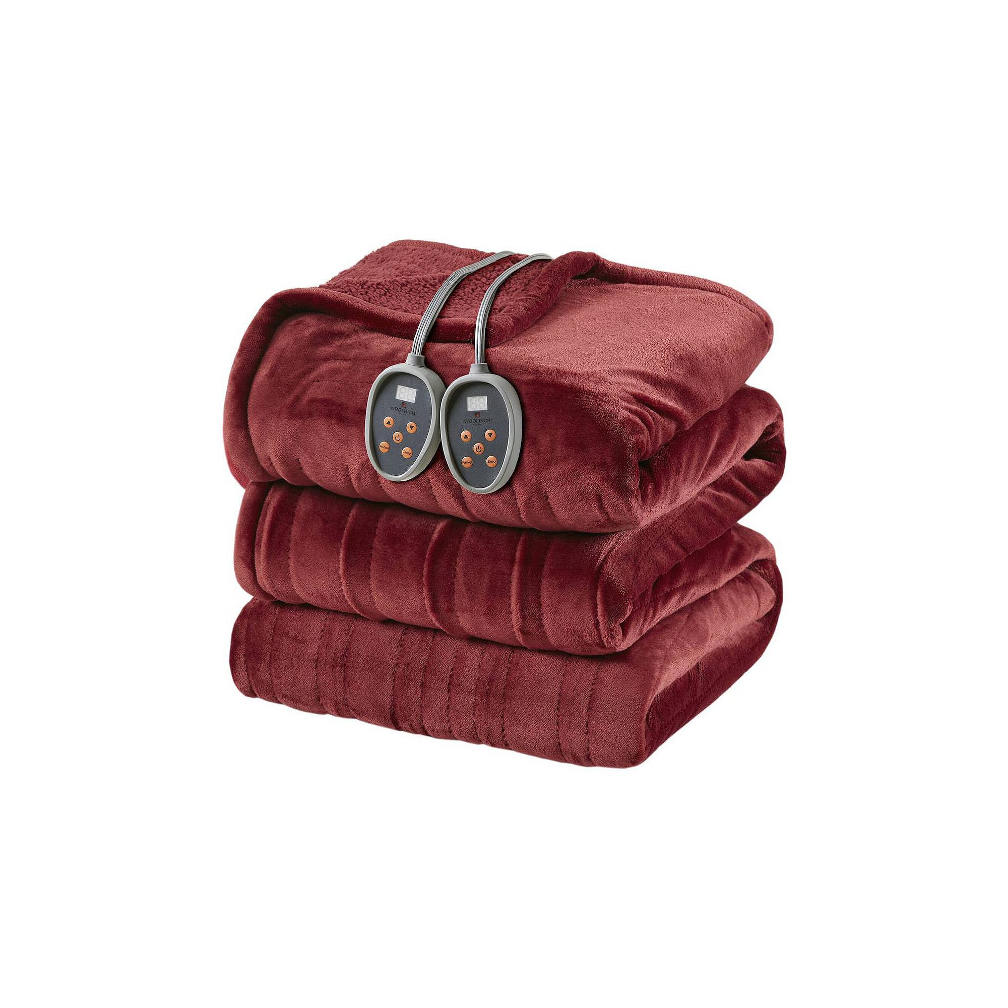 Woolrich Plush to Berber Oversized Heated Electric Blanket, Red