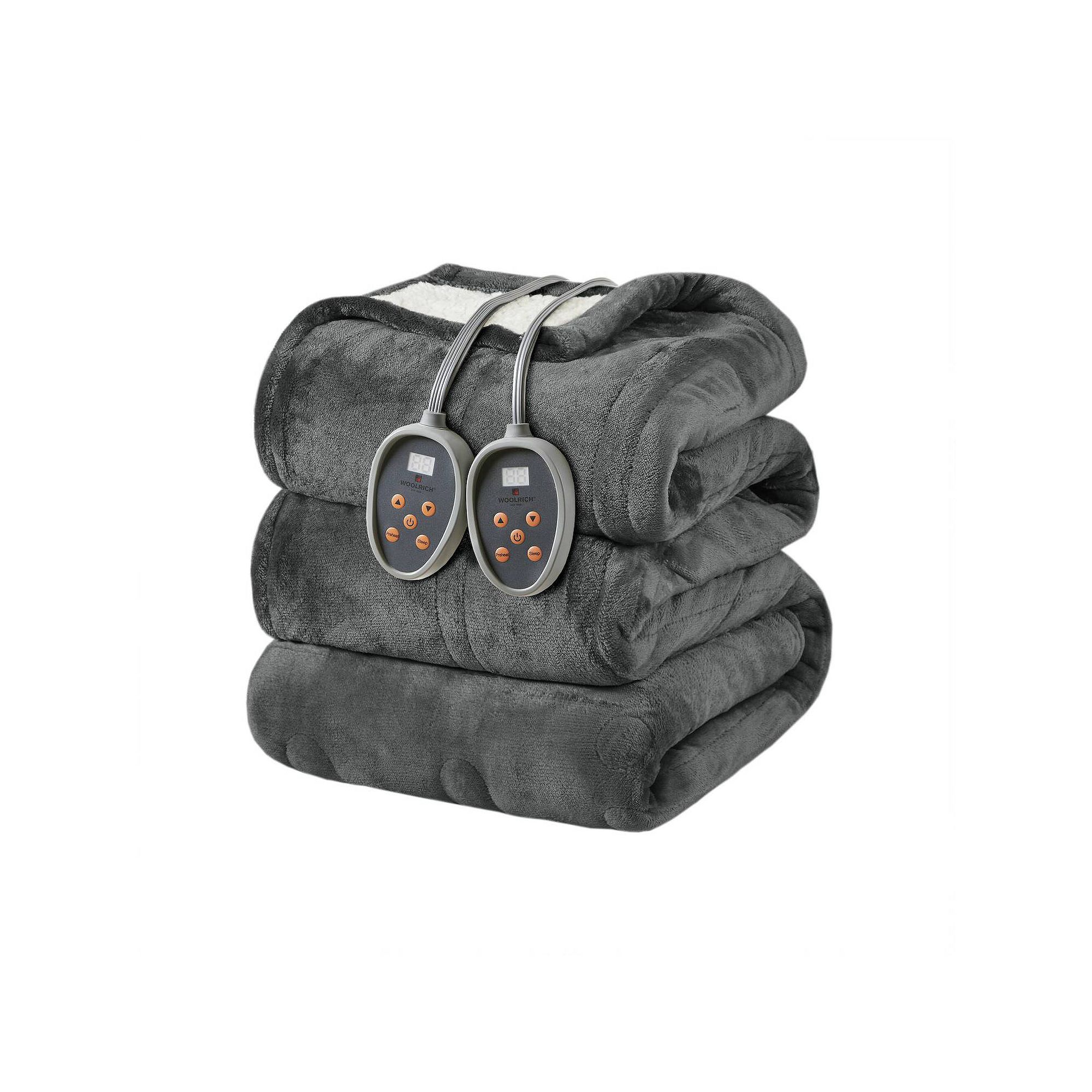 Woolrich Plush to Berber Oversized Heated Electric Blanket, Gray