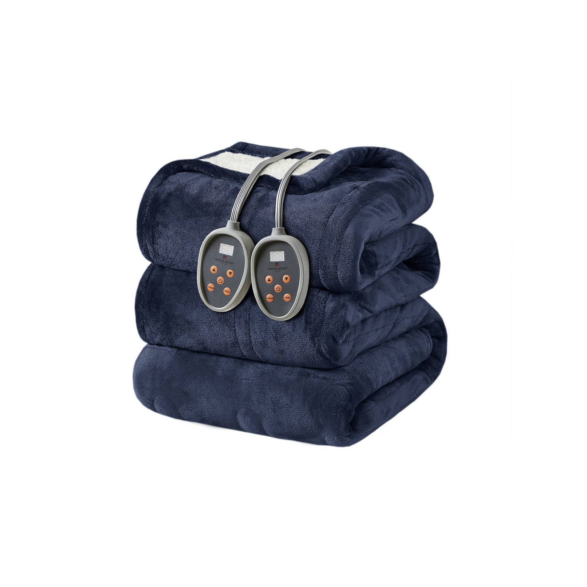 Woolrich Plush to Berber Oversized Heated Electric Blanket, Blue