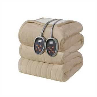 Woolrich Plush to Berber Oversized Heated Electric Bed Blanket