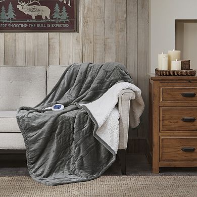 Woolrich Oversized Cozy Heated Plush to Berber Throw