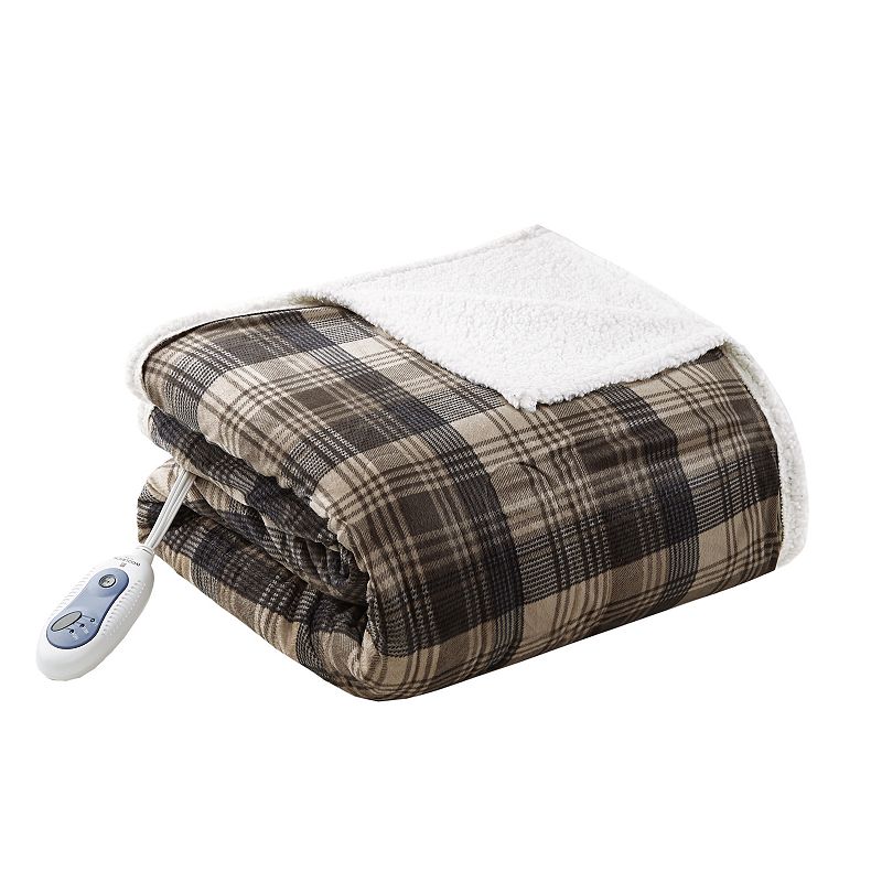 Woolrich Tasha Oversized Electric Heated Throw Blanket, Brown