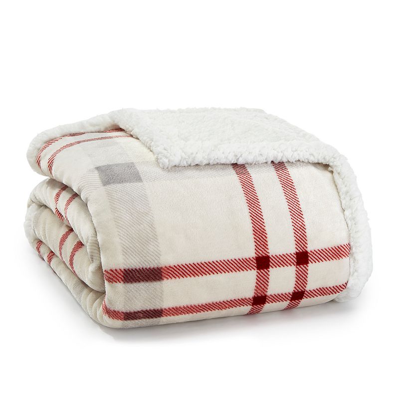 Eddie Bauer Newcastle Sherpa Throw, Grey