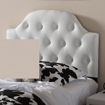 Baxton Studio Morris Faux Leather Scalloped Twin Headboard