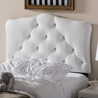Baxton Studio Rita Faux Leather Scalloped Twin Headboard