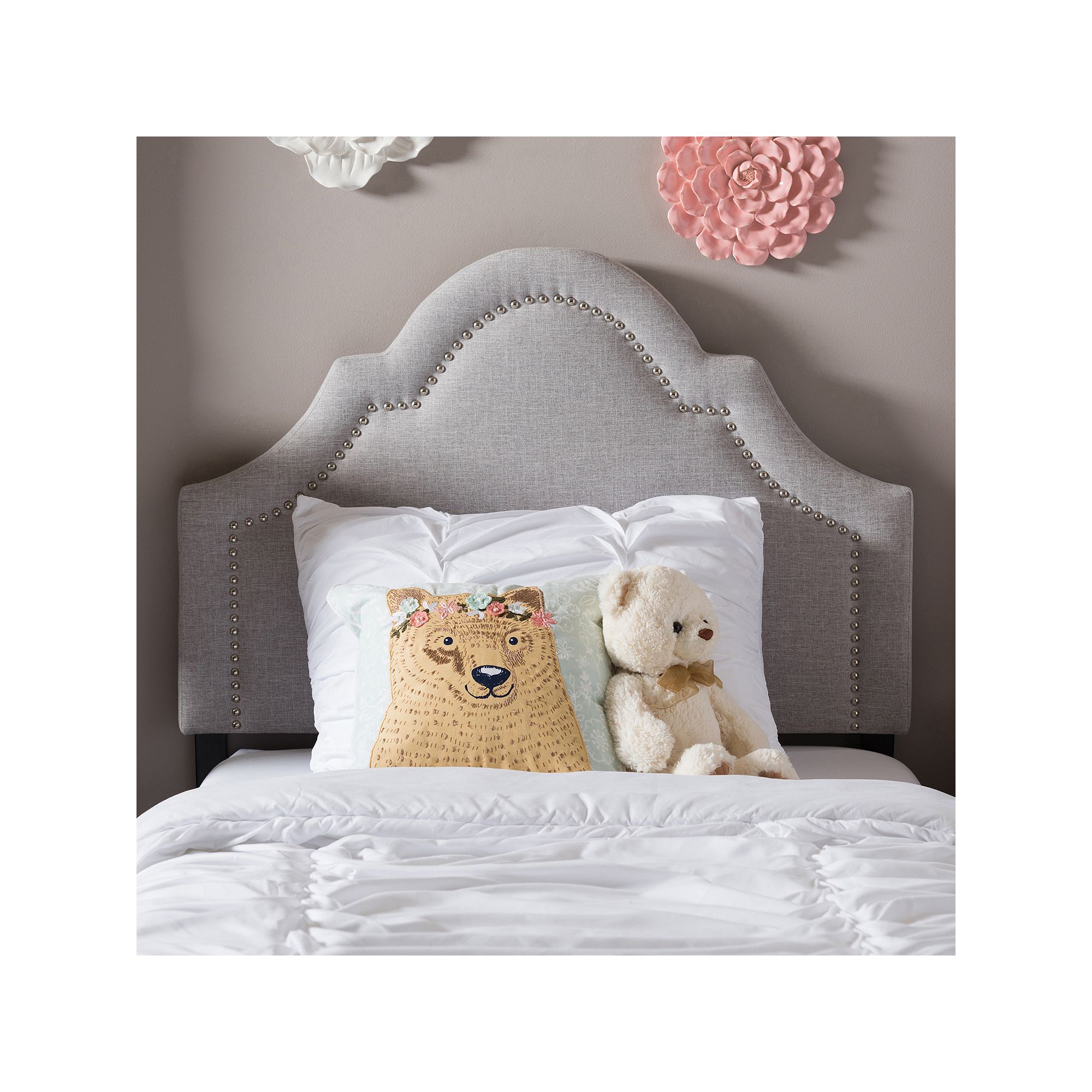 Baxton Studio Rita Twin Size Headboard, Light Beige