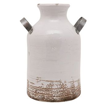 Everyday Decor Farmhouse Milk Can Ceramic Vase