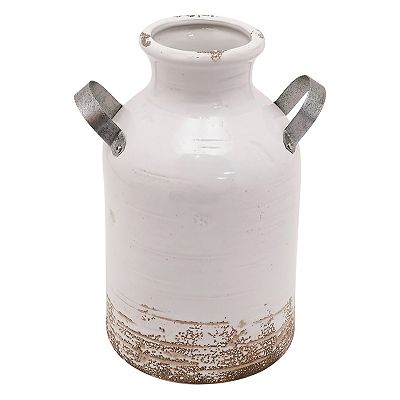 Everyday Decor Farmhouse Milk Can Ceramic Vase