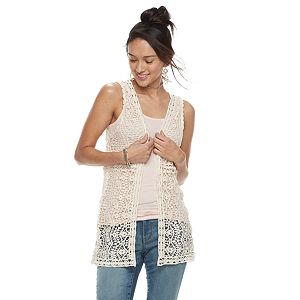 Mudd® Lace Crochet Vest