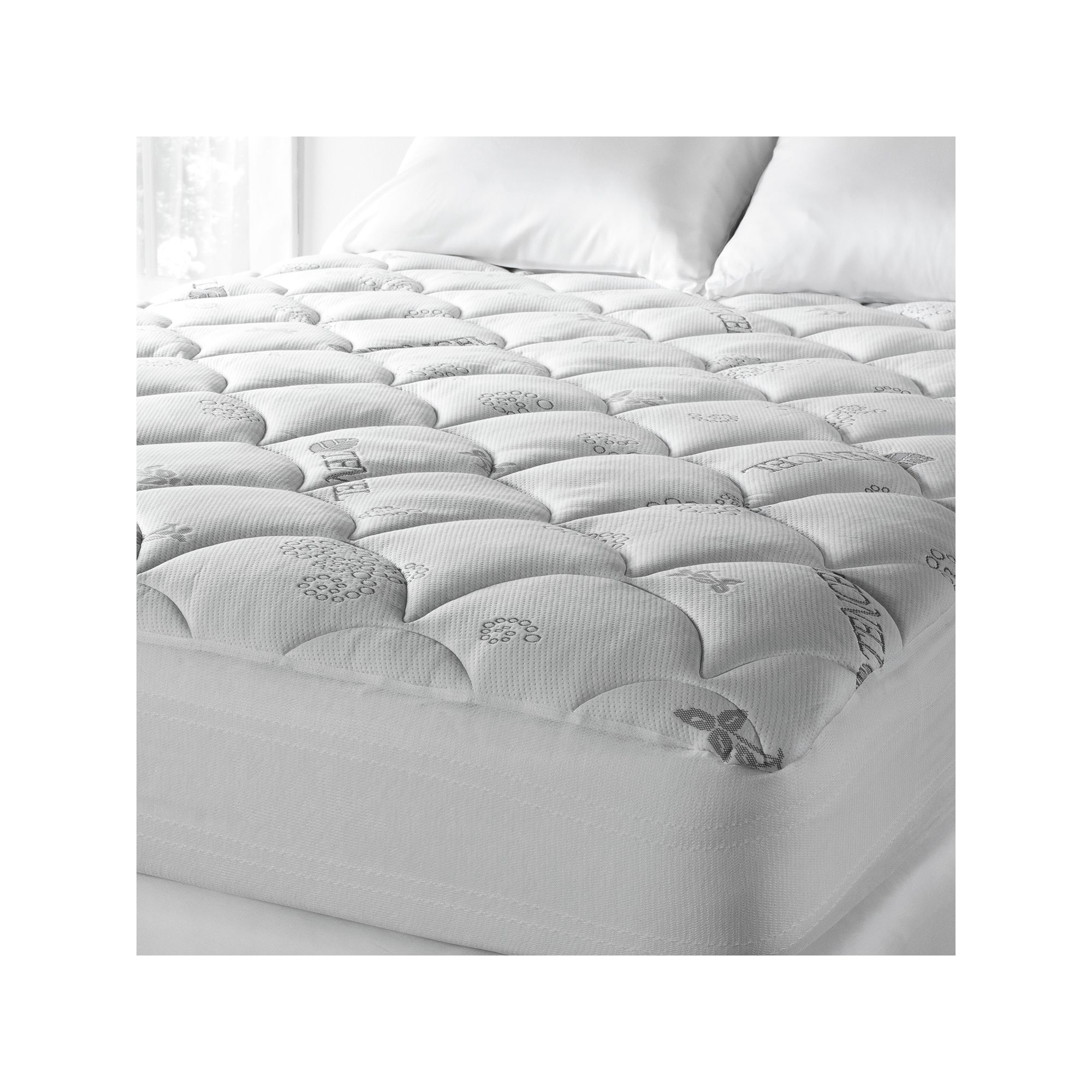 Downlite Lyocell-Poly Knit Mattress Pad, White