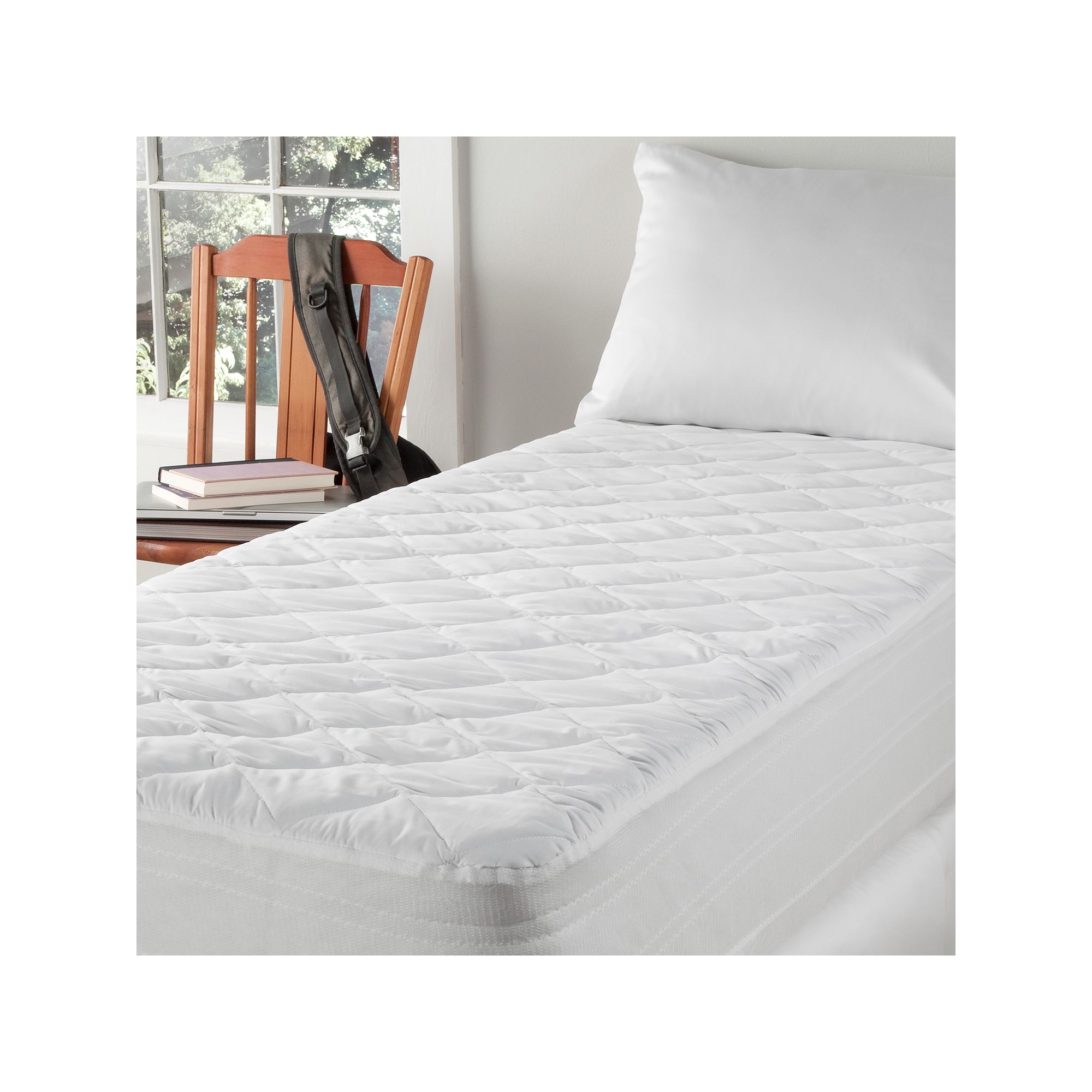 Downlite Waterproof Twin XL Mattress Pad, White