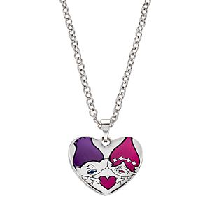 DreamWorks Trolls Kids' Stainless Steel Heart Pendant Necklace