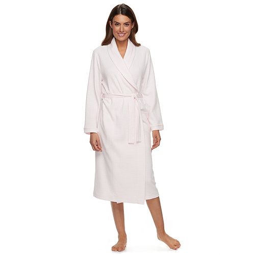 Women's Croft & Barrow® WaffleKnit Long Kimono Robe