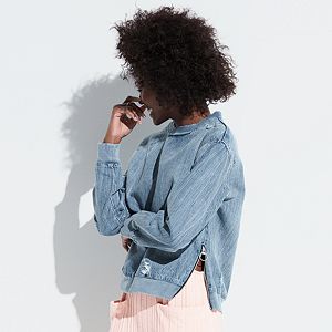 k/lab Ripped Denim Sweatshirt