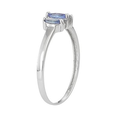 Sterling Silver Tanzanite 3-Stone Ring
