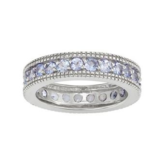 Jewelexcess Sterling Silver Tanzanite Eternity Ring