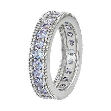 Jewelexcess Sterling Silver Tanzanite Eternity Ring