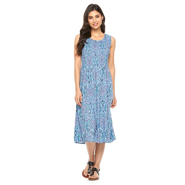 Women's Croft & Barrow® Smocked Challis Dress