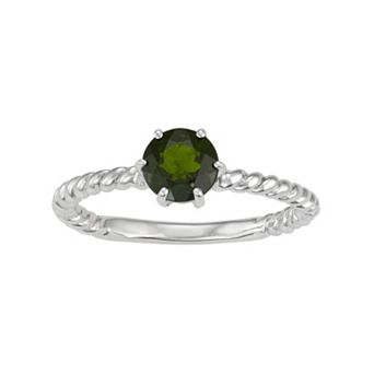 Jewelexcess Sterling Silver Chrome Diopside Ring