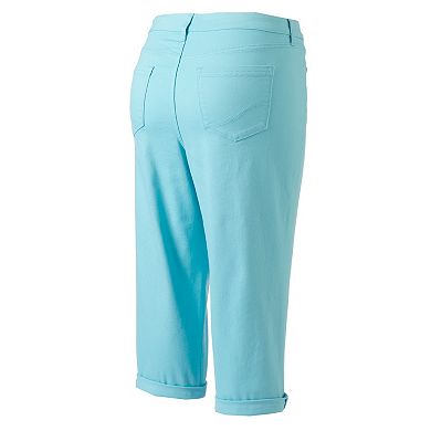 Plus Size Croft & Barrow® Cuffed Capri Jeans