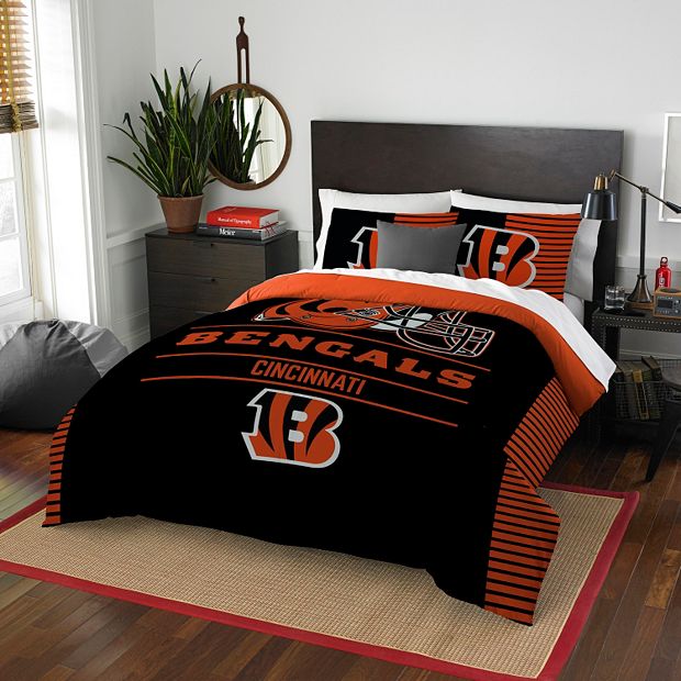 Cincinnati Bengals Block Logo Three Piece Full/Queen Bed Set