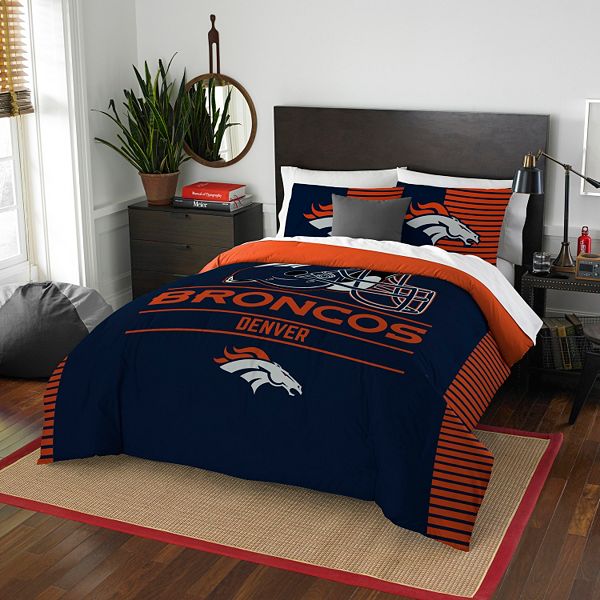 Denver Broncos 2 Pc TWIN Size Printed Comforter/Sham Set 
