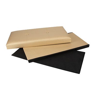 Simplify Faux Leather Double Folding Storage Ottoman