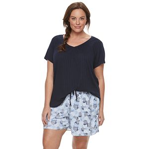 Plus Size Croft & Barrow® Pajamas: Gauze Tee & Shorts PJ Set