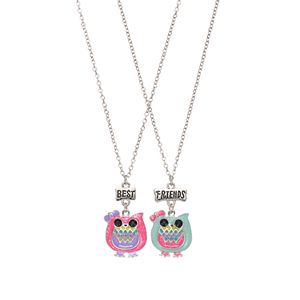 Girls 4-16 BFF Glitter Owls Necklace Set