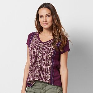 Petite SONOMA Goods for Life™ Embroidered Tie-Dye Tee