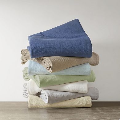 Madison Park Freshspun Basketweave Cotton Lightweight Blanket