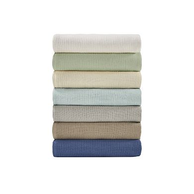Madison Park Freshspun Basketweave Cotton Lightweight Blanket