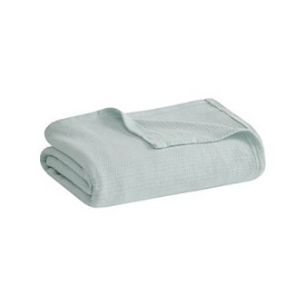 Madison Park Freshspun Basketweave Cotton Lightweight Bed Blanket