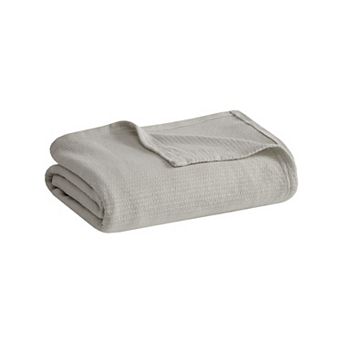 Madison Park Freshspun Basketweave Cotton Lightweight Bed Blanket
