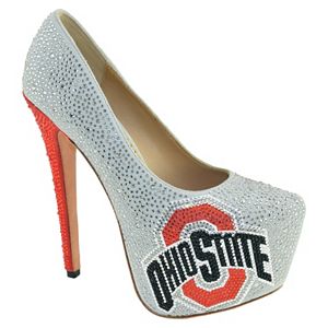 Women's Herstar Ohio State Buckeyes Rhinestone Pump High Heels