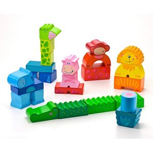HABA Zippity Zoo Colorful Wooden Animal Blocks Set
