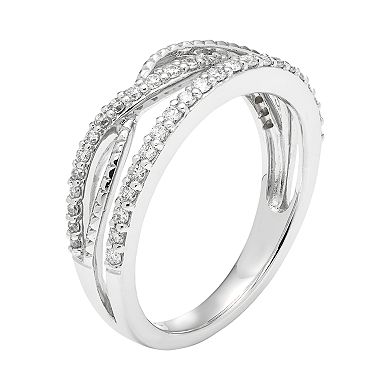 Boston Bay Diamonds 14k White Gold 3/8 Carat T.W. Diamond Infinity Stack Ring
