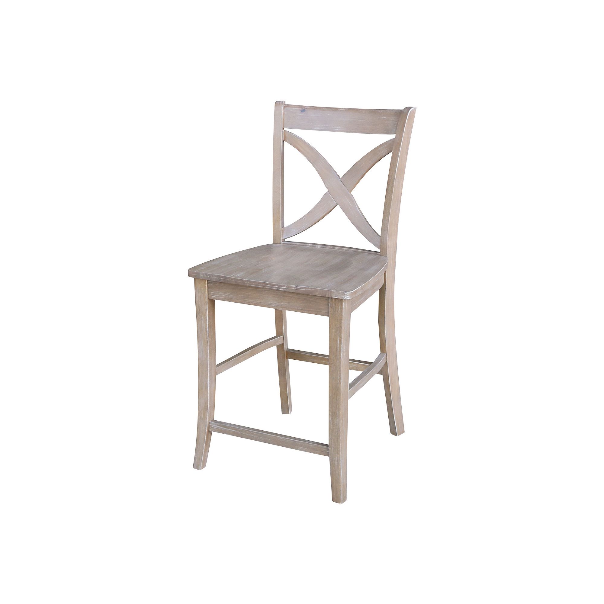 International Concepts Cosmo Crossback Wood Counter Stool, Gray