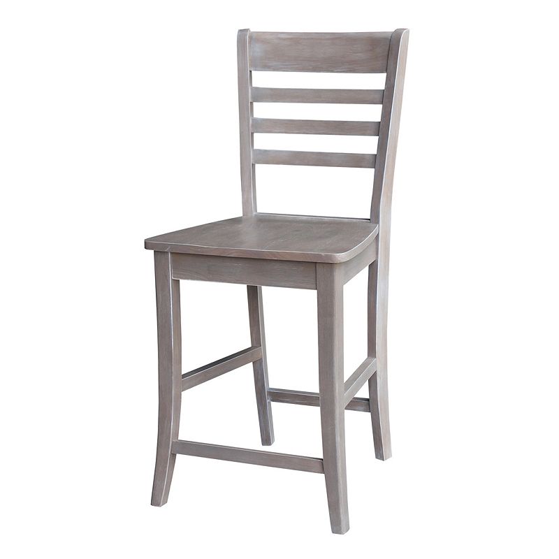 International Concepts Cosmo Ladderback Wood Counter Stool, Grey
