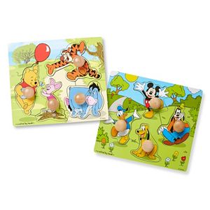 Disney's Winnie the Pooh & Mickey Mouse Jumbo Knob Puzzle Bundle by Melissa & Doug