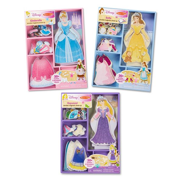 Disney's Cinderella, Belle & Rapunzel Magnetic Dress Up Bundle by Melissa &  Doug