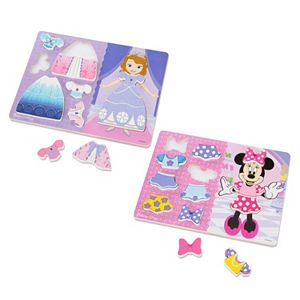 Disney's Minnie Mouse & Sofia the First Dress-Up Chunky Puzzle Bundle by Melissa & Doug