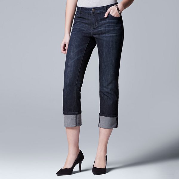 Women's Simply Vera Vera Wang Cuffed Capri Jeans