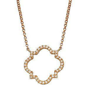 14k Rose Gold 1/5 Carat T.W. Diamond Quatrefoil Pendant