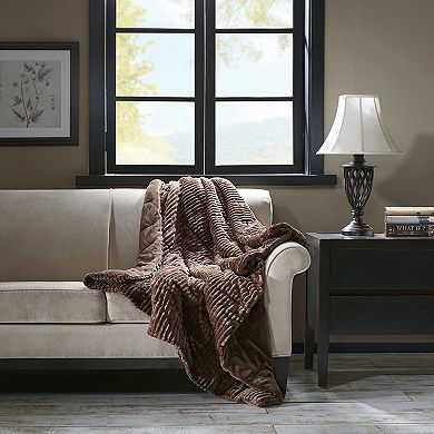 Madison Park Parker Oversized Corduroy Plush Down Alternative Throw