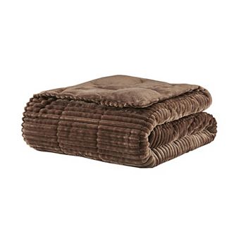 Madison Park Parker Oversized Corduroy Plush Down Alternative Throw Blanket