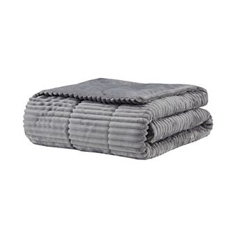 Madison Park Parker Oversized Corduroy Plush Down Alternative Throw Blanket